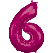 Large Number 6 Pink